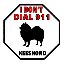 Keeshond 911 Pet Sign