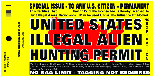 United States Illegal Alien Hunting Permit