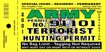 Army Terrorist Hunting Permit