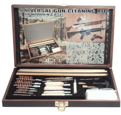 Fits 12 gauge - 17 cal /Universal Wooden Gun Cleaning Kit